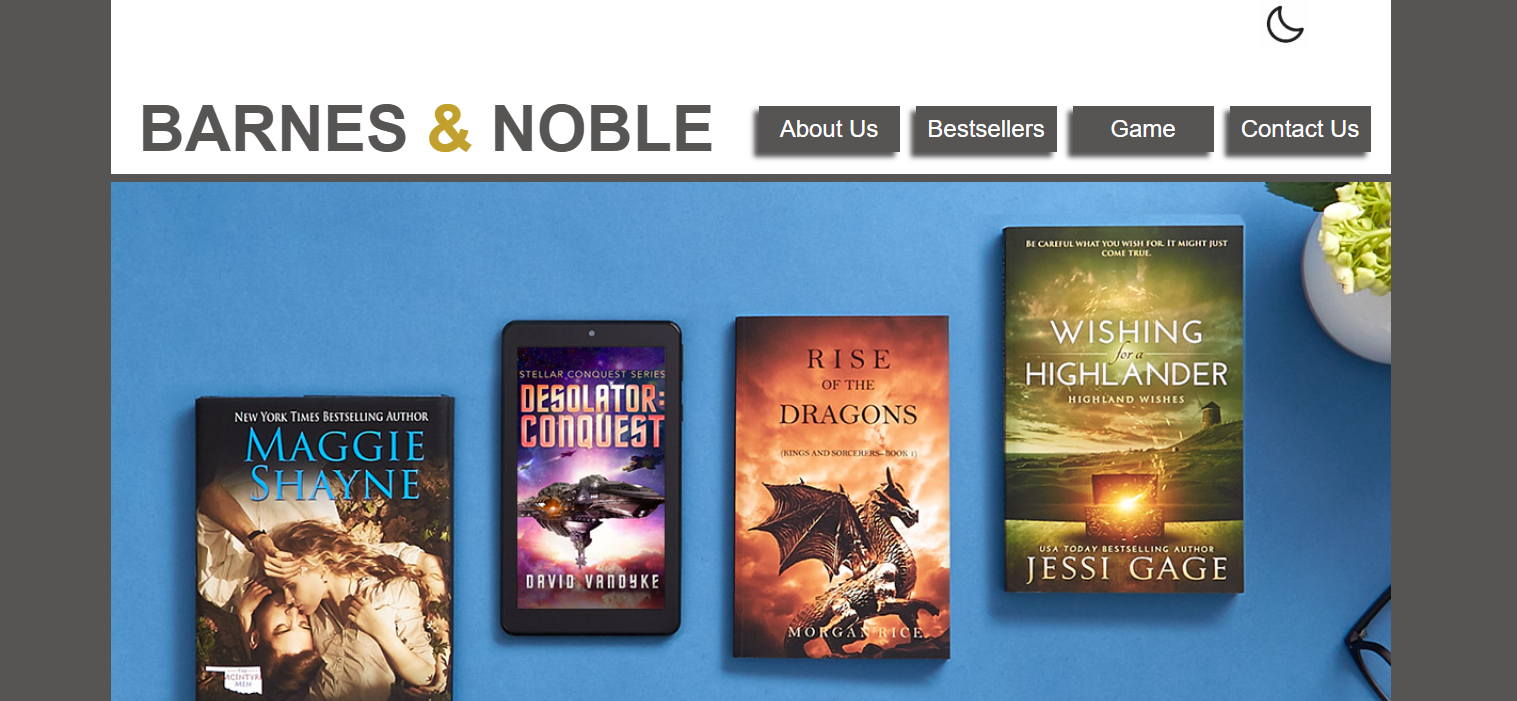Screenshot of Barnes & Noble mockup website